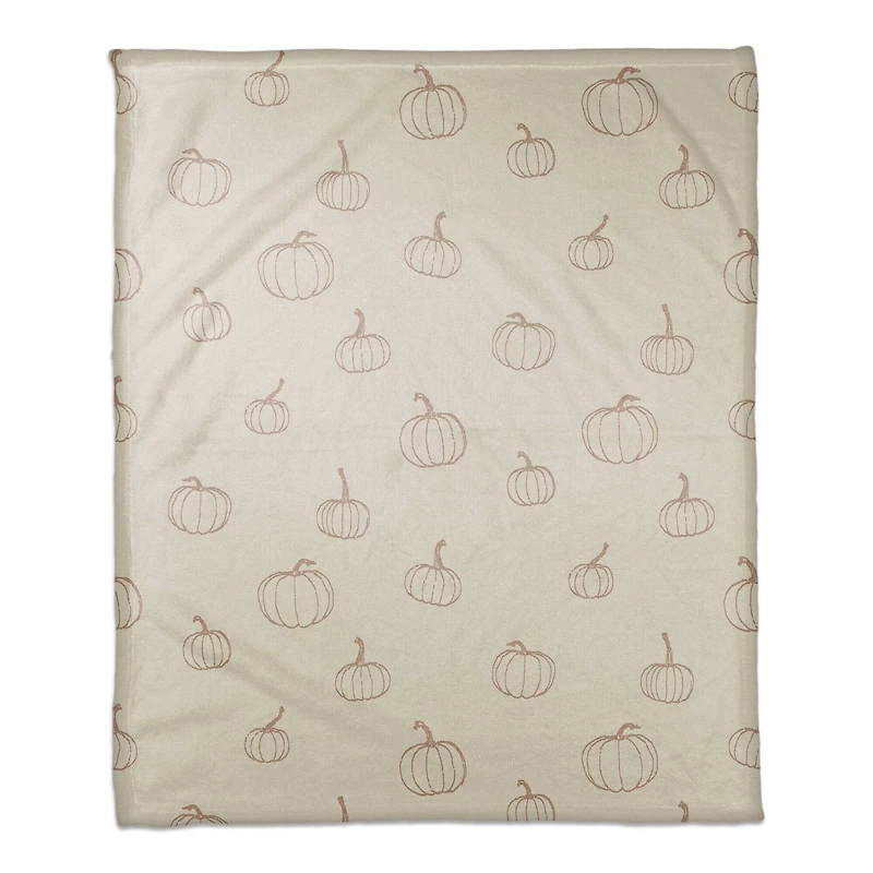 Dusty Rose Mini Pumpkin Patterned Coral Fleece Blanket