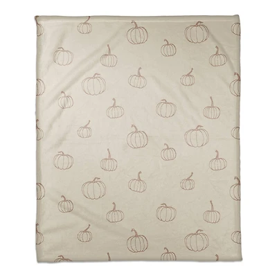 Dusty Rose Mini Pumpkin Patterned Coral Fleece Blanket