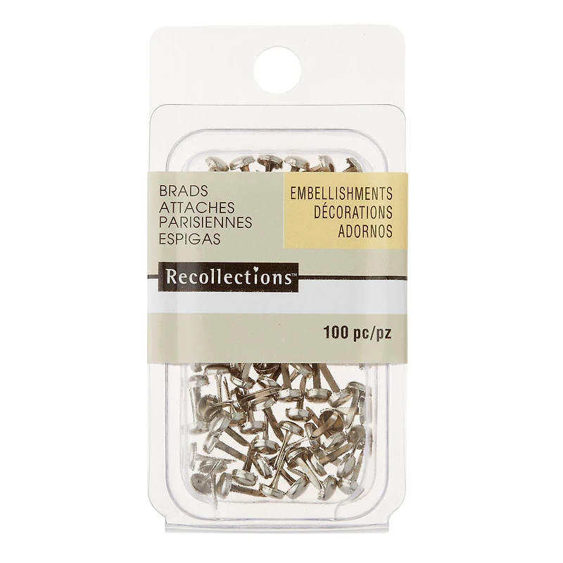 12 Packs: 100 ct. (1,200 total) Silver Brads by Recollections™