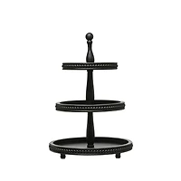 Hello Honey® 25" Black 3-Tier Wood Tray