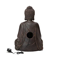 Glitzhome® 28.25" Zen-Style Meditating Buddha Statue Outdoor Fountain with LED Light
