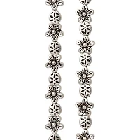 12 Pack: Silver Flower Beads by Bead Landing™