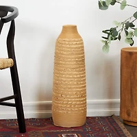 24" Light Brown Seagrass Handmade Vase