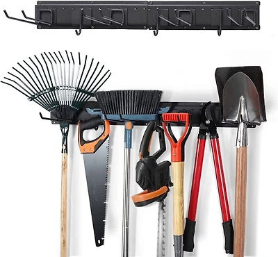 NEX™ 16.5" Black 7-Hook Garage Tool Wall Rack