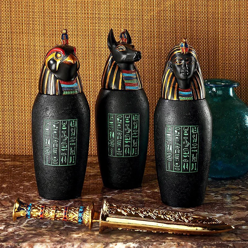 Design Toscano The Three Egyptian Canopic Jars of the Pharaoh's Tomb