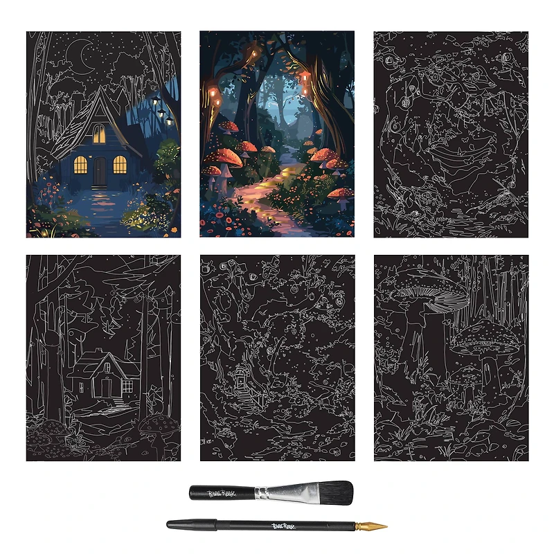 Brea Reese™ 9" x 12" Magical Forest Scratch Art Paper Pad