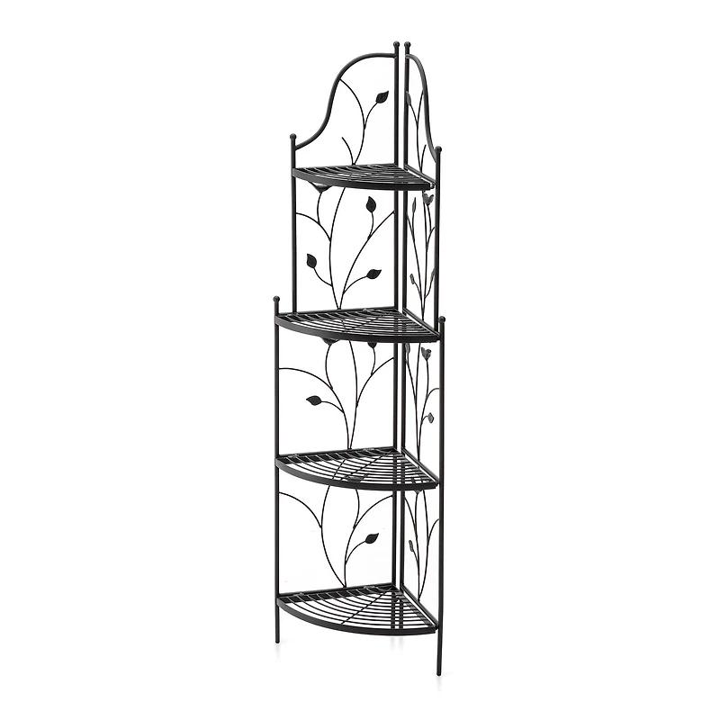 Glitzhome® 4ft. Metal 4-Tiered Corner Shelf Stand