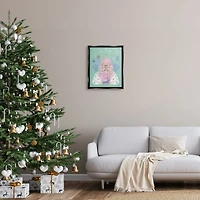 Stupell Industries Pastel Holiday Snowy Architecture Framed Floater Canvas Wall Art