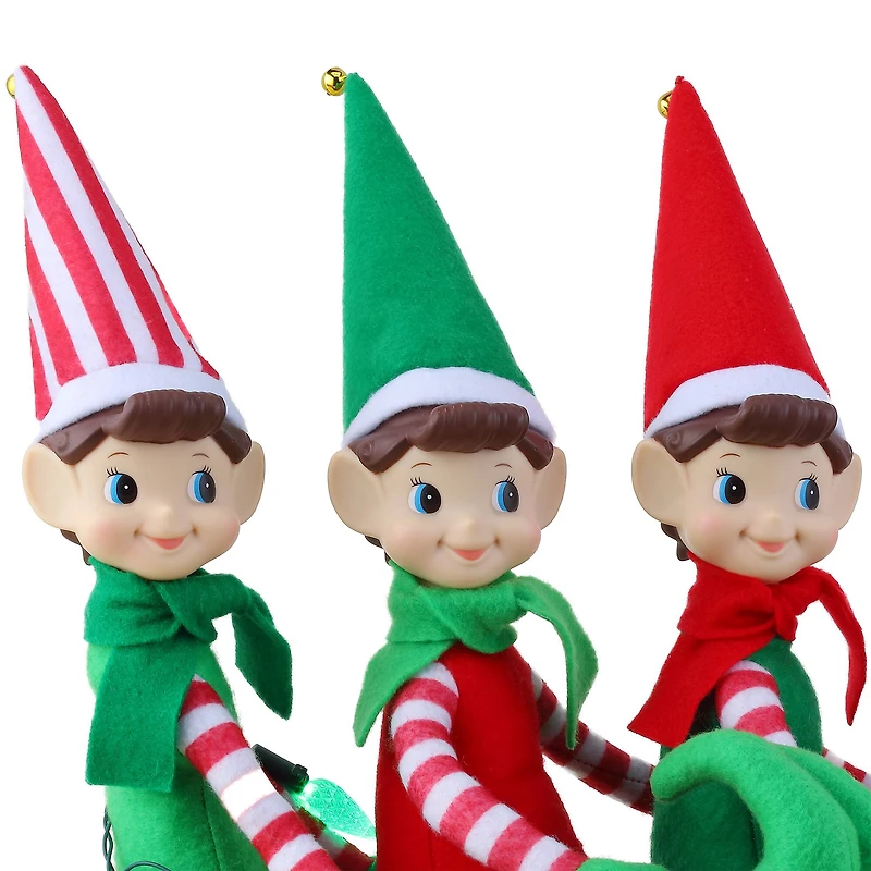 18" Santa's Elves Illuminated Sleigh Tabletop Accent