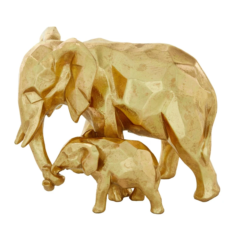 CosmoLiving by Cosmopolitan 10" Gold Modern Elephant Sculpture