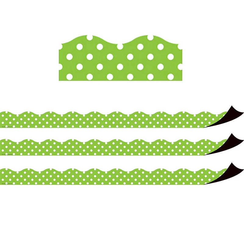 Teacher Created Resources® Lime Polka Dots Magnetic Borders, 72ft.