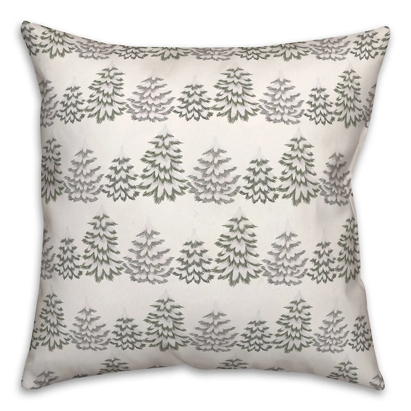 Neutral Winter Tree Pattern Throw Pillow