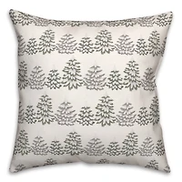 Neutral Winter Tree Pattern Throw Pillow