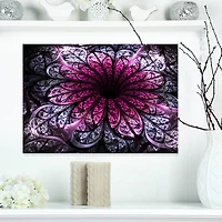 Designart - Dark Purple Fractal Flower Digital Art