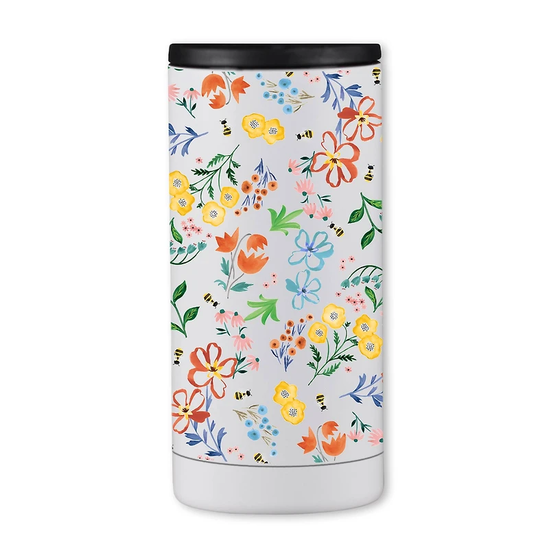 Cheery Floral and Bee Pattern 12oz. Koozie