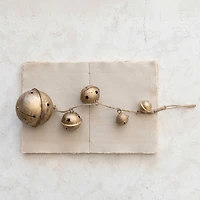 Hello Honey® 16" Antique Gold Hanging Metal Bells with Star Cutouts
