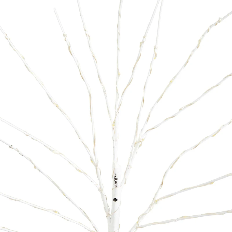 2 Pack 24in. Pre-Lit Artificial White Birch Branches, Warm White LED Lights