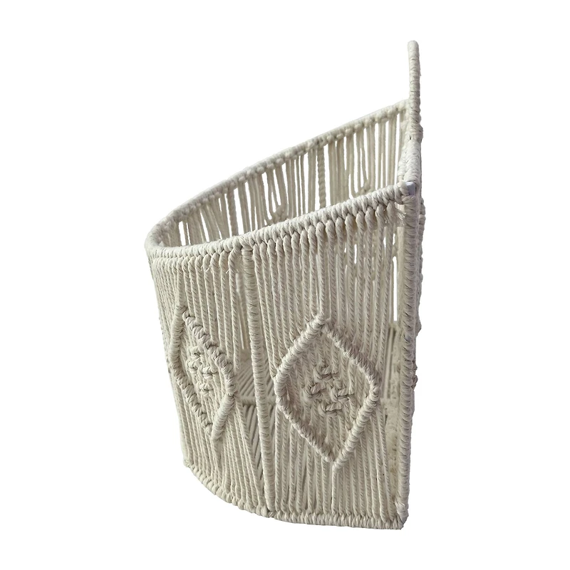 Large White Macrame Hanging Basket by Ashland®