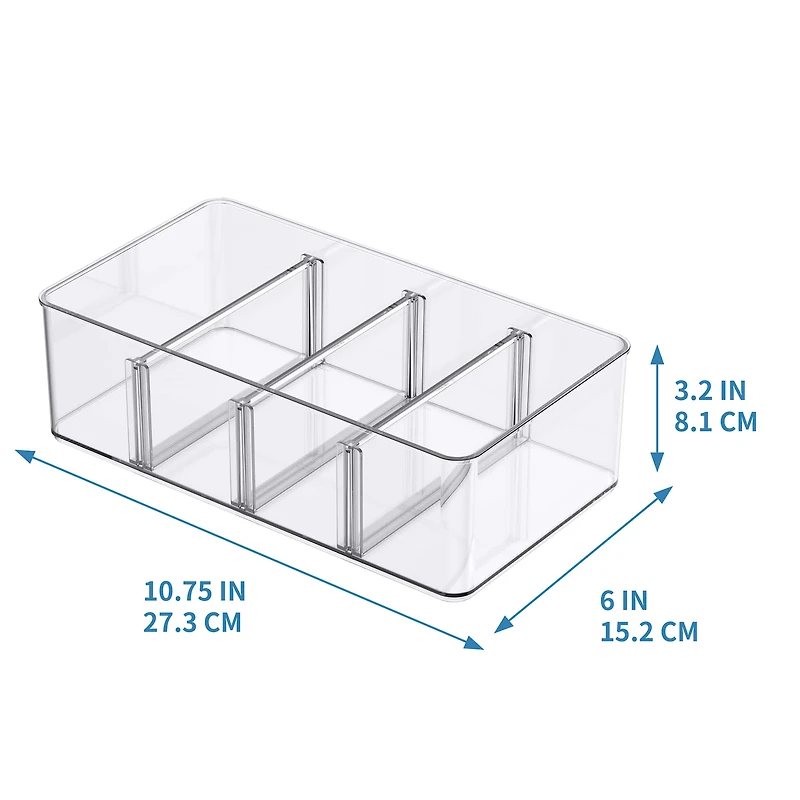 Clear Storage Bin with Dividers by Simply Tidy™