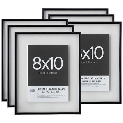 6 Pack: Black Thin 8" x 10" Float Frame, Basics by Studio Décor®