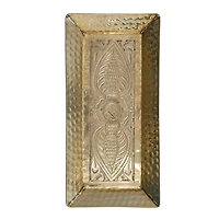 Hello Honey® 11.5" Gold Finish Decorative Hammered Aluminum Tray