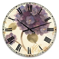 Designart 'Abundant Hydrangea Flower Ii Farmhouse Wall Clock