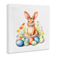 Stupell Industries Easter Bunny & Eggs Canvas Wall Art