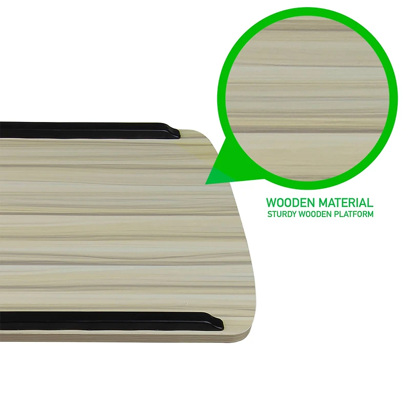 Mind Reader Woodland Collection White Adjustable Mobile Sit & Stand Laptop Desk