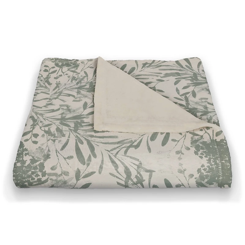 Earthy Florals Fall Fleece Blanket