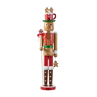 Glitzhome® 24"H Wooden Christmas Gingerbread Man Nutcracker