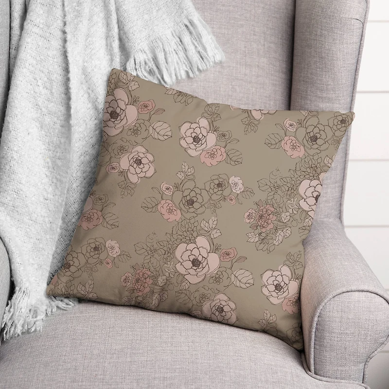 Intricate Floral Throw Pillow