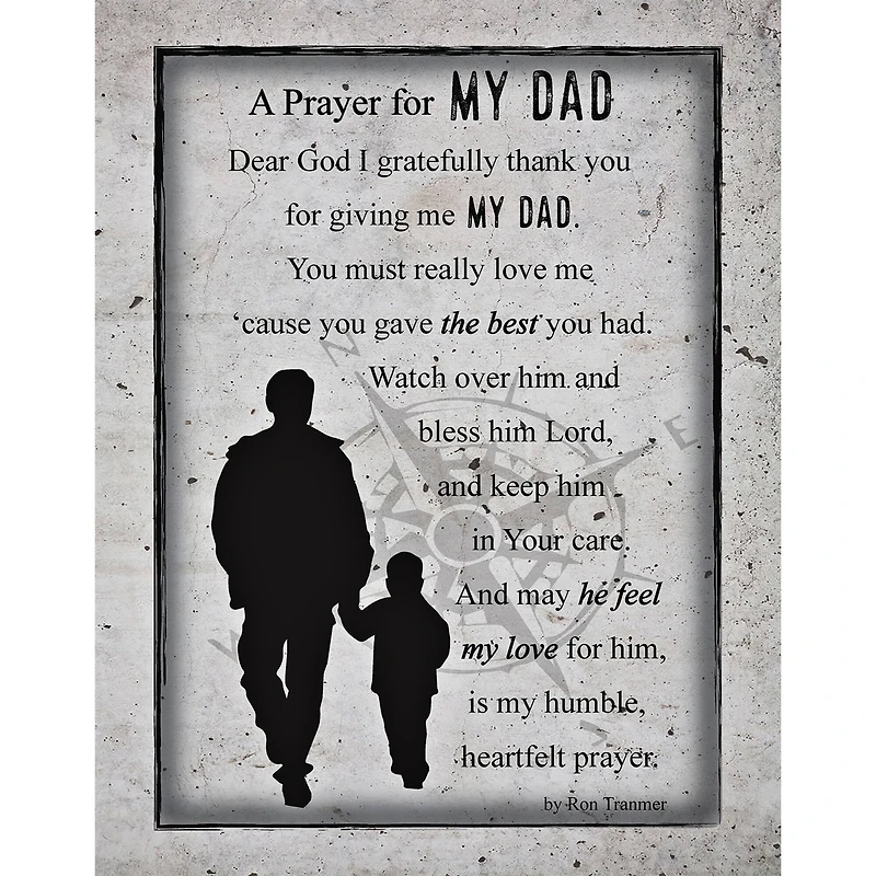 Prayer For My Dad Timberland Wall Plaque
