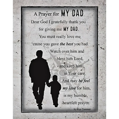 Prayer For My Dad Timberland Wall Plaque