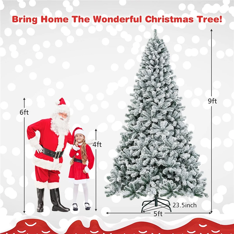 Costway 9ft. Unlit Snow Flocked Artificial Christmas Tree