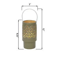 Flora Bunda® 8" LED Shell Ceramic Lantern