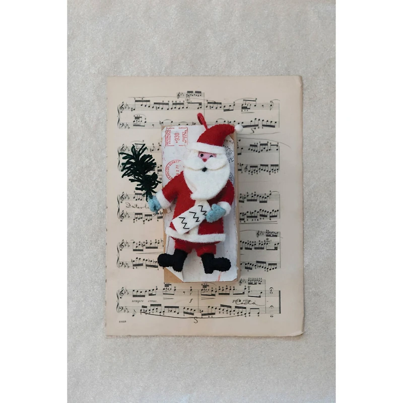 Hello Honey® 7" Red Santa Wool Felt Santa Ornament