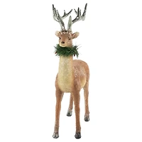 15.5" Glittered Brown Standing Christmas Decoration