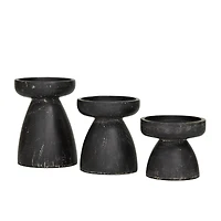 Black Traditional Candle Holder Set