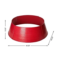 Glitzhome® Red 40.5" Hammered Metal Tree Collar