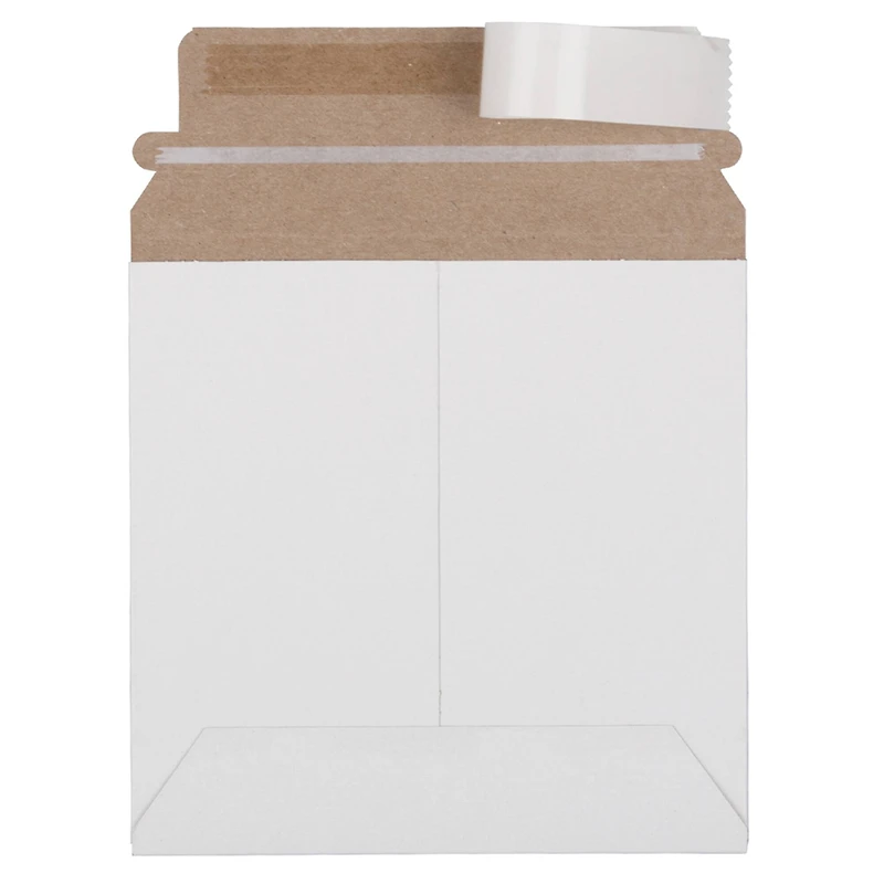 JAM Paper 6" x 6" White Flat Photo Mailer Peel & Seal Closure Envelopes, 6ct.