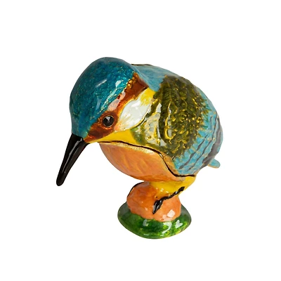 Hello Honey® 2.25" Multicolor Kingfisher Enameled Trinket Box