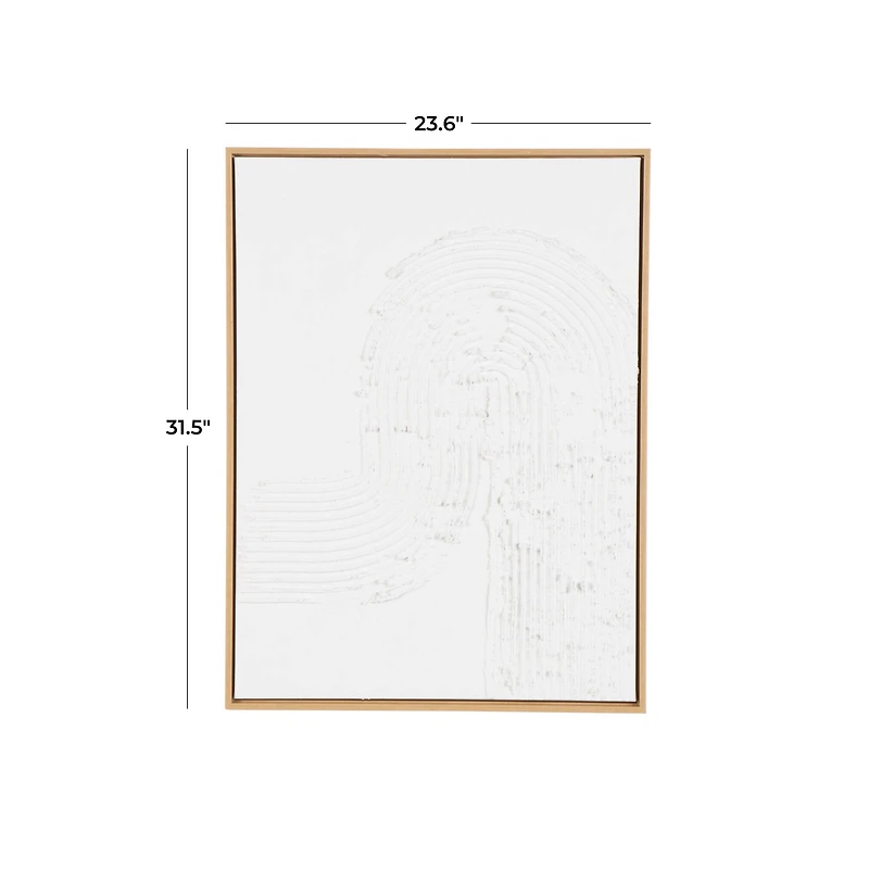 24" x 32" White Canvas Framed Wall Art