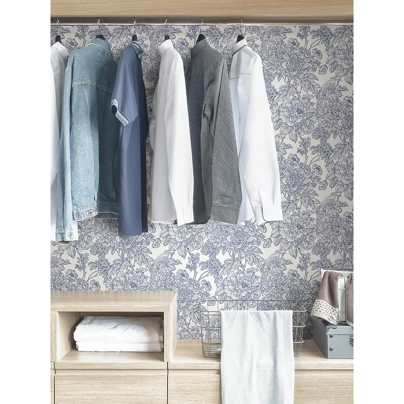 NuWallpaper Blue Sudbury Peel & Stick Wallpaper