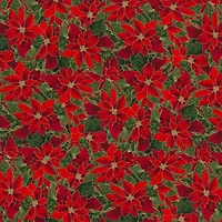 Fabric Traditions Christmas Red Poinsettia Cotton Fabric