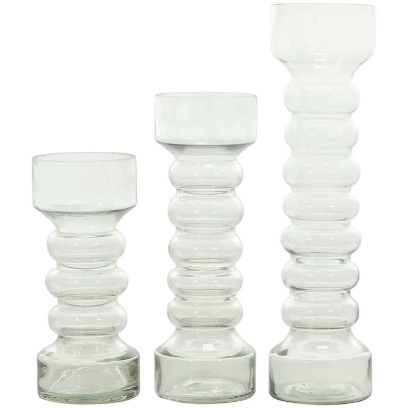 The Novogratz Clear Glass Candle Holder Set
