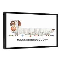 Boooo Doggie Black Framed Canvas Wall Art