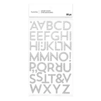 12 Packs: 86 ct. (1,032 total) Silver Glitter Block Alphabet Stickers by Recollections™