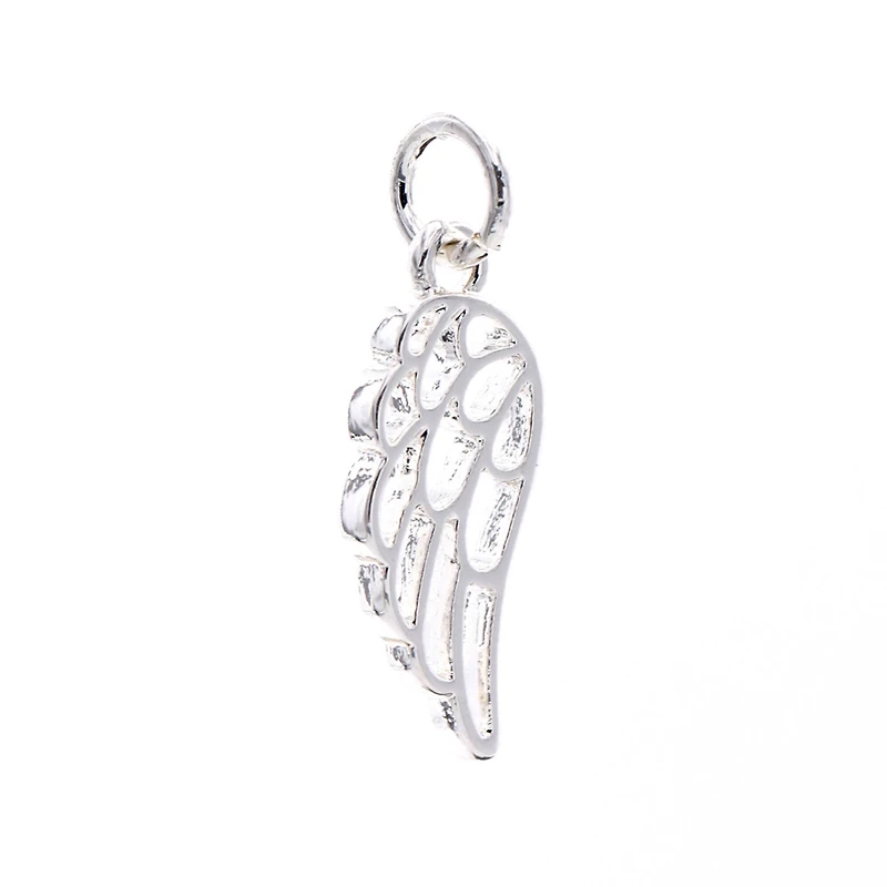 12 Pack: Charmalong™ Silver Plated Wing Charm by Bead Landing™