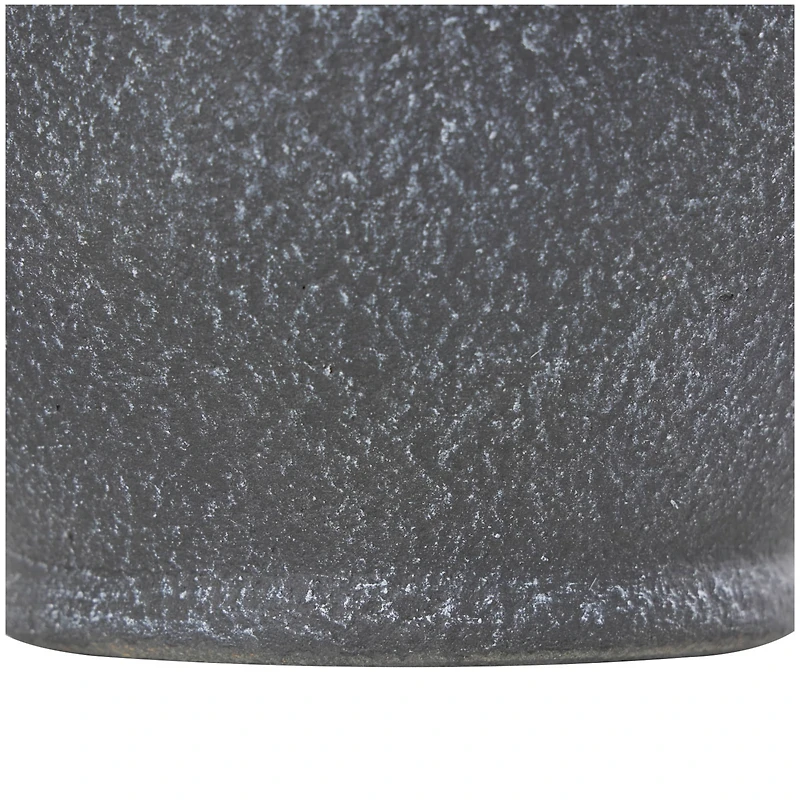 10.5" Black Ceramic Textured Whitewashed Vase with Handles