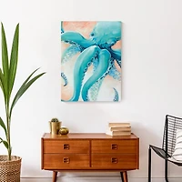 Blue Octopus 18" x 24" Canvas Wall Art